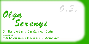 olga serenyi business card